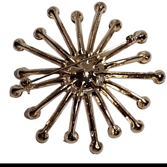 Iridescent Rhinestone Floral Burst Brooch  NWOT - Picture 2 of 3